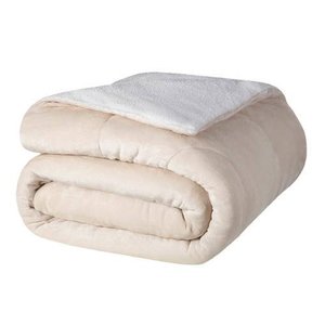 Coberdrom dupla face liso queen -canvas Cru