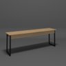 Mesa de Jantar 160cm Com 2 Bancos Estilo Industrial Madeira Metal Preto - 8