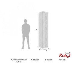 Guarda-Roupa Modulado 1 Porta 3 Gavetas 45cm Supreme Robel - 3 Guarda-Roupa Modulado 1 Porta 3 Gavetas 45cm Supreme Robel - 3