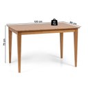 Ver imagem 3 de Conjunto Mesa de Jantar Retângular Madeira Maciça com 4 Cadeiras Estofadas Olmo Bege/Mel