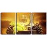 Quadro Decorativo 55x110 duas taças e uvas no barril - 1