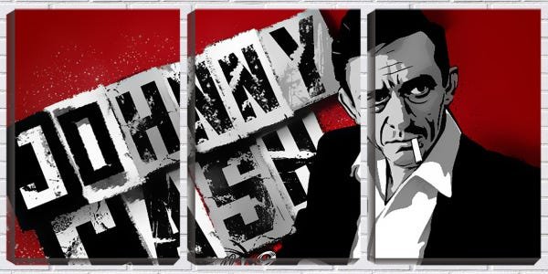 Quadro Decorativo 55x110 johnny cash desenho - 1