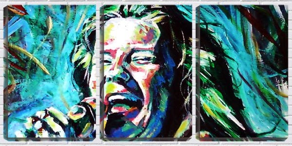 Quadro Decorativo 55x110 janis Joplin no microfone arte - 1