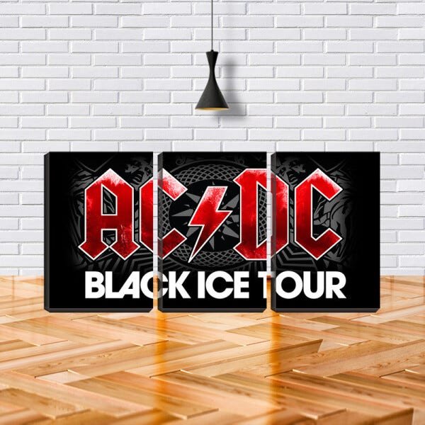 Quadro Decorativo 55x110 ac dc black ice - 2