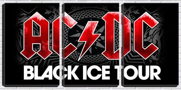 Quadro Decorativo 55x110 ac dc black ice - 1
