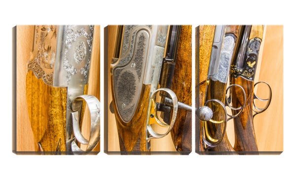 Quadro Decorativo 55x110 rifles ornamentados em fileira - 1