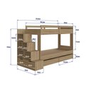 Ver imagem 6 de Beliche Infantil com Escada Estante e 2 Gavetões 143 Cm Cor:aveiro Oak