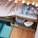 Ver imagem 5 de Beliche Infantil com Escada Estante e 2 Gavetões 143 Cm Cor:aveiro Oak
