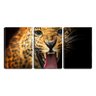 Quadro Decorativo 55x110 onça pintada mostrando os dentes - 1