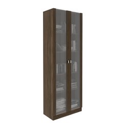 Armário para Escritório com 2 Portas de Vidro e 5 Prateleiras ME4115 Marrom - 2 Armário para Escritório com 2 Portas de Vidro e 5 Prateleiras ME4115 Marrom - 2