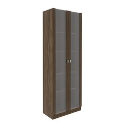 Armário para Escritório com 2 Portas de Vidro e 5 Prateleiras ME4115 Marrom - 5 Armário para Escritório com 2 Portas de Vidro e 5 Prateleiras ME4115 Marrom - 5
