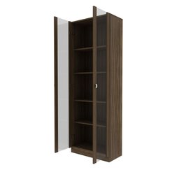 Armário para Escritório com 2 Portas de Vidro e 5 Prateleiras ME4115 Marrom - 7 Armário para Escritório com 2 Portas de Vidro e 5 Prateleiras ME4115 Marrom - 7
