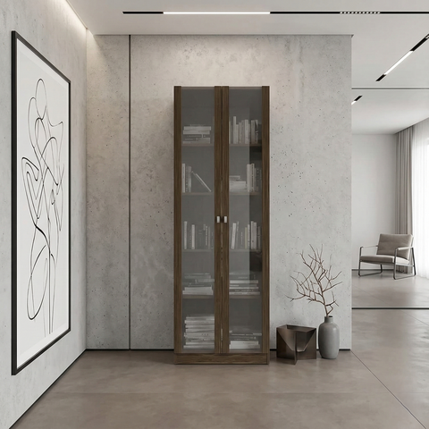 Armário para Escritório com 2 Portas de Vidro e 5 Prateleiras ME4115