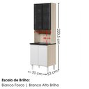 Ver imagem 3 de Paneleiro Kali Premium 4 Portas 3 Prateleiras MDF 70cm Branco Nicioli