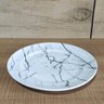 Prato de Sobremesa de Porcelana Raso Redondo 20,5cm Germer Mármore Branco - 6