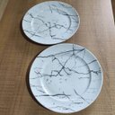 Ver imagem 7 de Prato de Sobremesa de Porcelana Raso Redondo 20,5cm Germer Mármore Branco