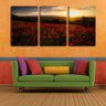 Quadro Decorativo 55x110 campo de flores sob pôr do sol - 2
