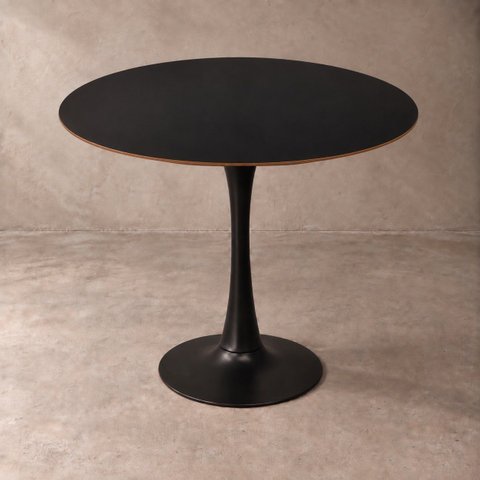 Mesa de Jantar Redonda Saarinen Basic 110cm Preta Design Moderno