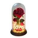 Ver imagem 1 de Luminária Love a Rosa Encantada Vermelha 28 Cm Presente para Namorada Presente de Natal Presente Dia