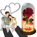Ver imagem 4 de Luminária Love a Rosa Encantada Vermelha 28 Cm Presente para Namorada Presente de Natal Presente Dia