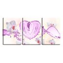 Ver imagem 1 de Quadro Decorativo 55x110 coração e flores rosas