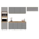 Ver imagem 6 de Armário de Cozinha Modulada 4 Peças CP11 Balcão com Tampo Castanho/Cinza - Lumil Lumil Móveis