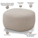 Ver imagem 3 de Kit 02 Puffs Decorativo Orgânico para Sala de Estar Living Barolo L06 Bouclê Bege - Lyam Decor