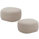 Ver imagem 1 de Kit 02 Puffs Decorativo Orgânico para Sala de Estar Living Barolo L06 Bouclê Bege - Lyam Decor
