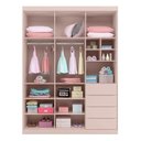 Ver imagem 4 de Guarda Roupa Infantil Pérola Rosê - Phoenix Baby Rosê