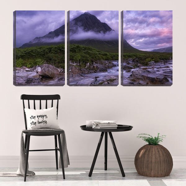 Quadro Decorativo 45x96 montanha com nuvem em volta - 2