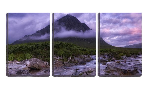 Quadro Decorativo 45x96 montanha com nuvem em volta - 1