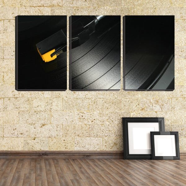 Quadro Decorativo 45x96 parte disco de vinil - 2