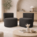 Ver imagem 1 de Kit 2 Puff Orgânico Feijão Curvo Redondo Com Encosto Sala Quarto Confortável Resistente Suede:Suede