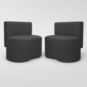 Ver imagem 2 de Kit 2 Puff Orgânico Feijão Curvo Redondo Com Encosto Sala Quarto Confortável Resistente Suede:Suede