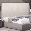 Ver imagem 1 de Cabeceira Cama Box Casal Poliana 140 Cm Suede Bege Claro