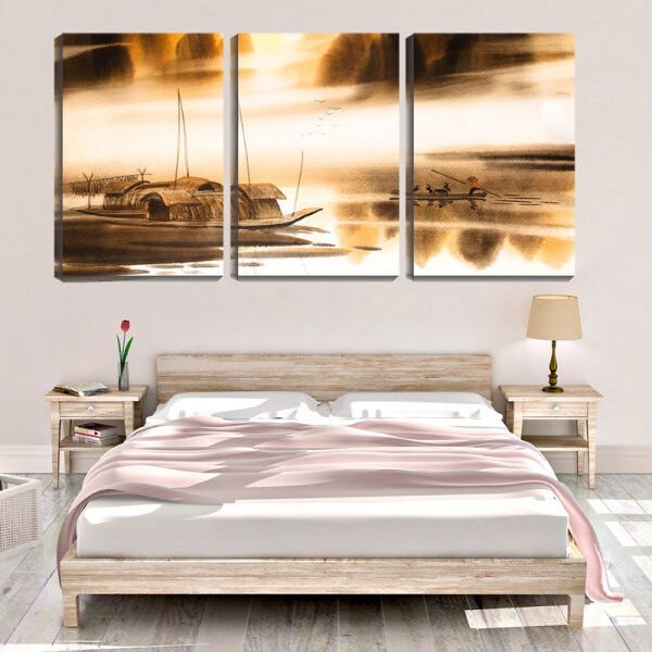 Quadro Decorativo 45x96 pescador arte japonesa - 2