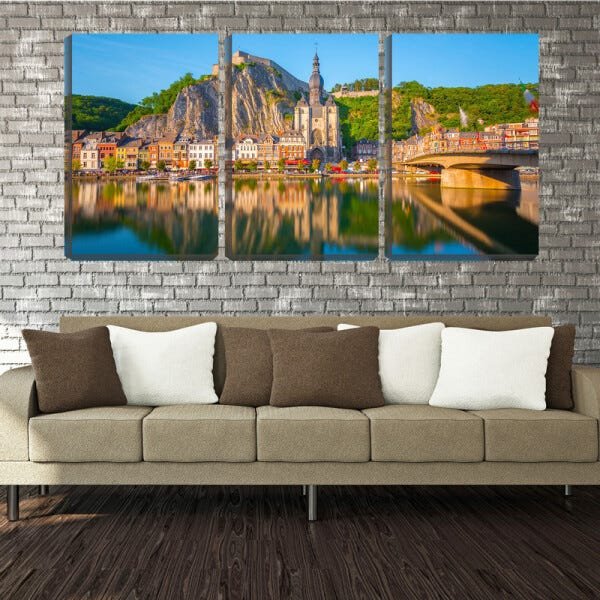 Quadro Decorativo 45x96 catedral em frente ao rio - 2