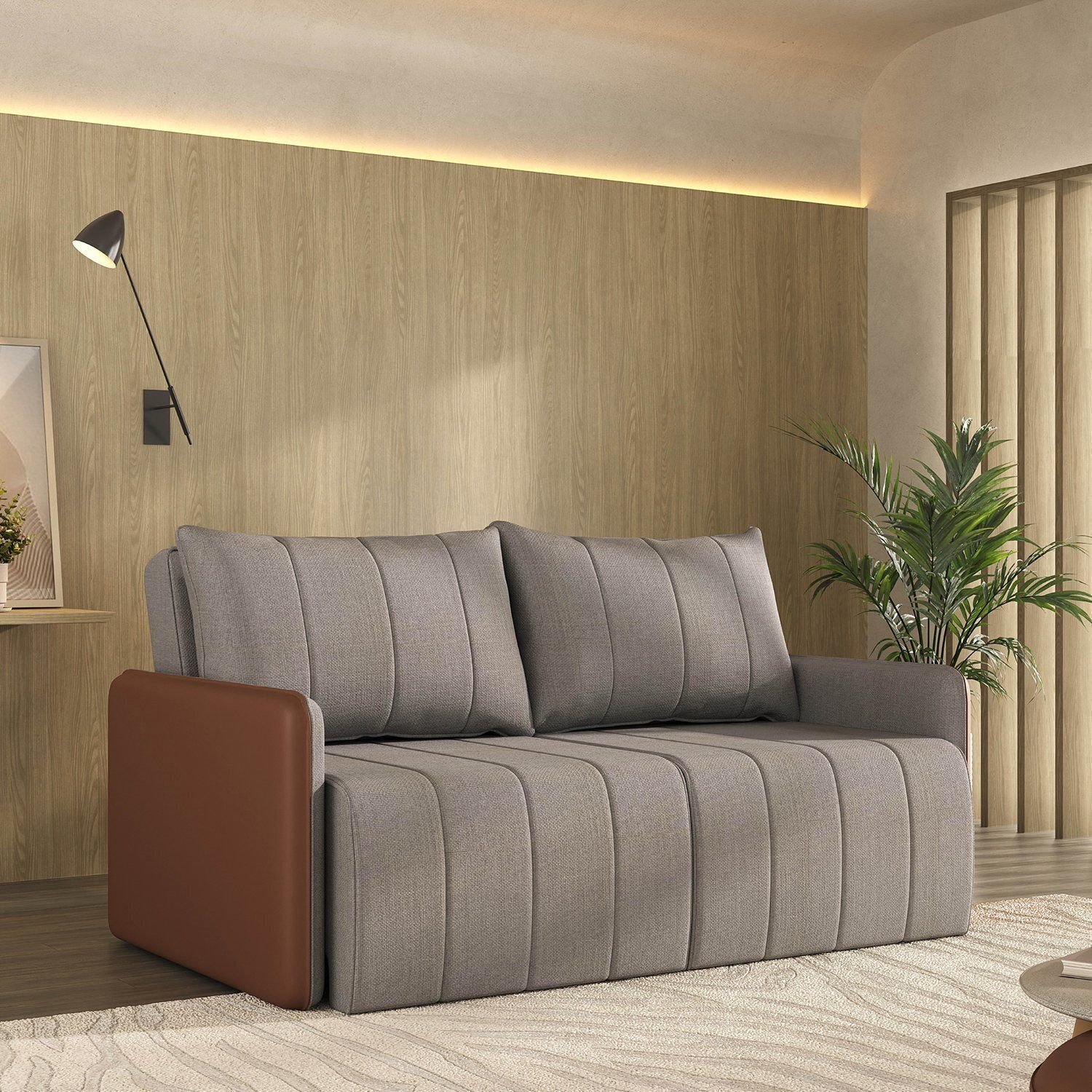 Sofá Cama Retrátil e Reclinável 3 Lugares 180cm Jequitibá CabeCasa