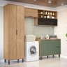 Lavanderia Completa Toscana 6 Portas 3 Gavetas 100% Mdf Freijó/jade - Mx Móveis - 1