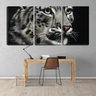 Quadro Decorativo 45x96 felino sobre fundo preto - 2