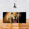 Quadro Decorativo 45x96 onça pintada mostrando os dentes - 2