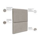 Ver imagem 3 de Cabeceira Estofada Solteiro Luna 90cm Boucle Bege Escuro