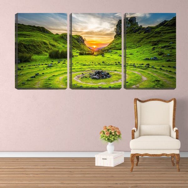 Quadro Decorativo 30x66 pedras em círculos - 2