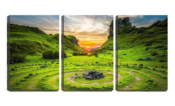 Quadro Decorativo 30x66 pedras em círculos - 1