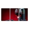 Quadro Decorativo 30x66 vinho e taça fundo vermelho - 1