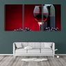 Quadro Decorativo 30x66 vinho e taça fundo vermelho - 2