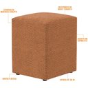Ver imagem 2 de Puff Quadrado Decorativo Sala De Estar L02 Bouclê Terracota - Lyam Decor