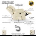 Ver imagem 6 de Poltrona do Papai Reclinável Sala de Cinema Barcelona Glider Manual Giratória Massagem Usb Pu Bege