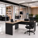Ver imagem 2 de Mesa de Escritório em L 140x60cm + Cadeira Ergonômica Reclinável com Apoio Lombar,Pistão Classe 4