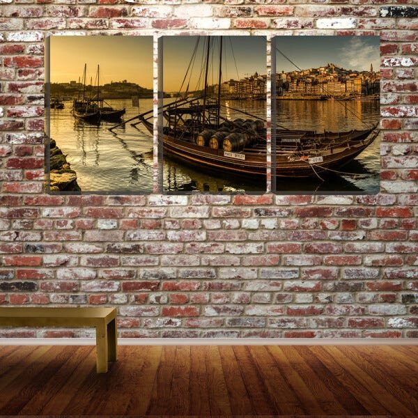 Quadro Decorativo 30x66 embarcações sob céu da tarde - 2